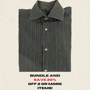 Banana Republic Gray & Blue Striped Cotton Shirt – Size L, Excellent Condition